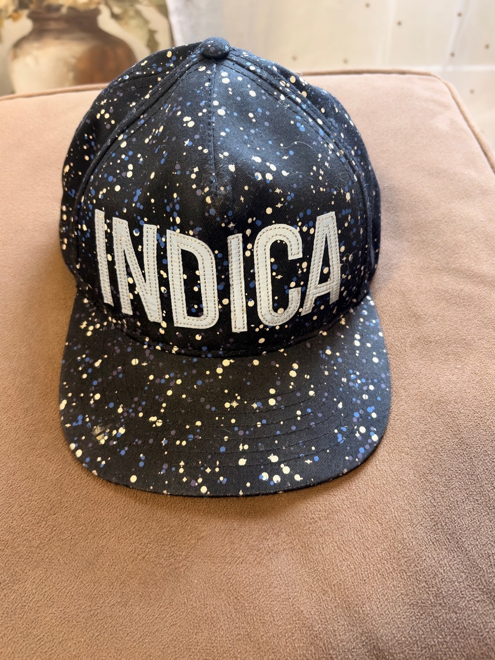 DOPE
INDICA Splatter Snapback Hat - Black with White & Blue Speckles